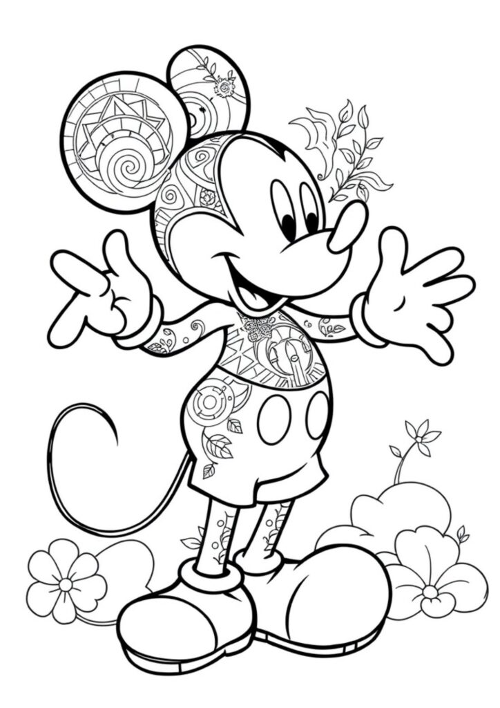 Classic Mickey Mouse coloring page - Fun printable for kids