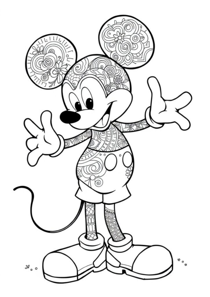 Happy Mickey Mouse coloring page - Fun Disney printable