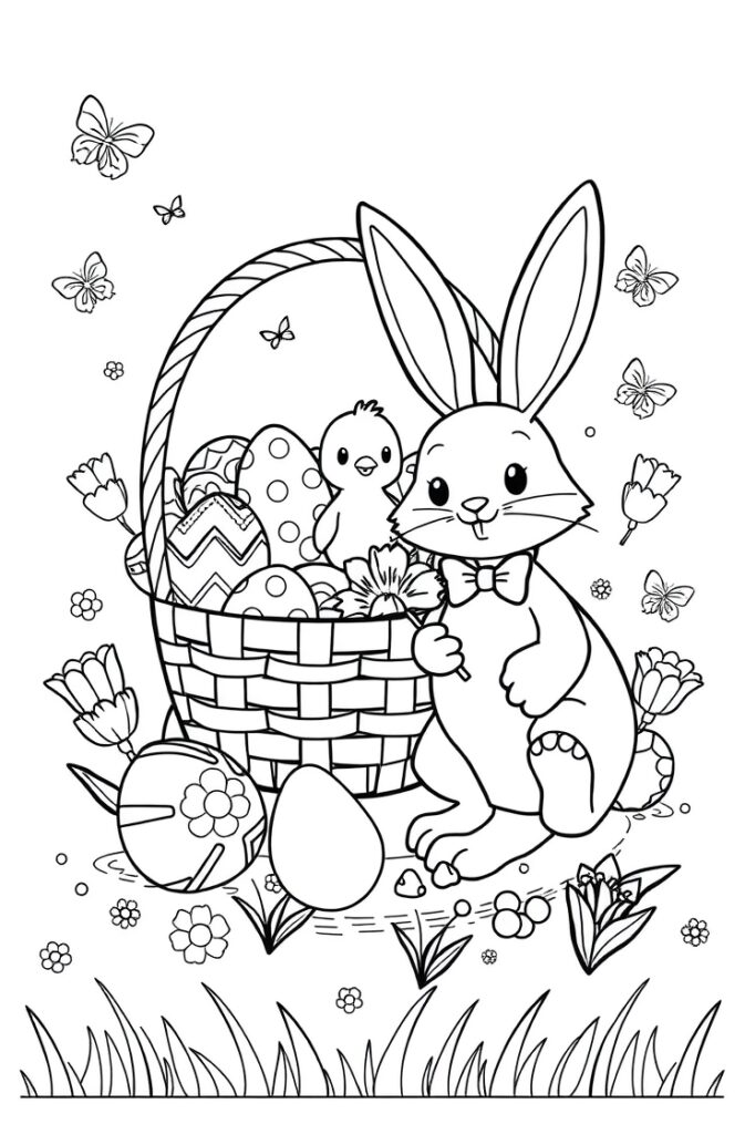 Easter egg mandala with symmetrical floral patterns