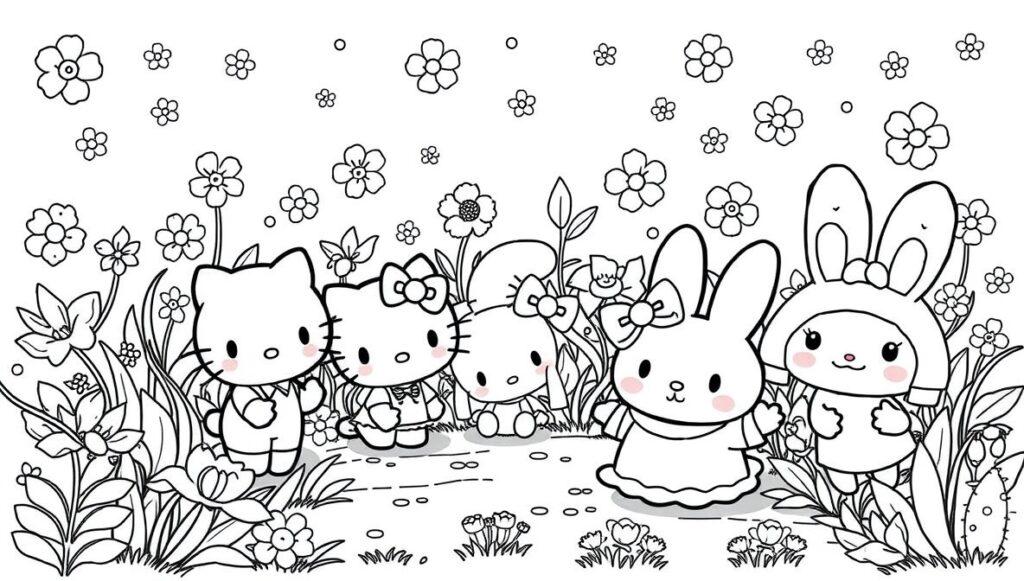 Flux Schnell A cute and detailed black and white line art illu 2 Kuromi coloring pages