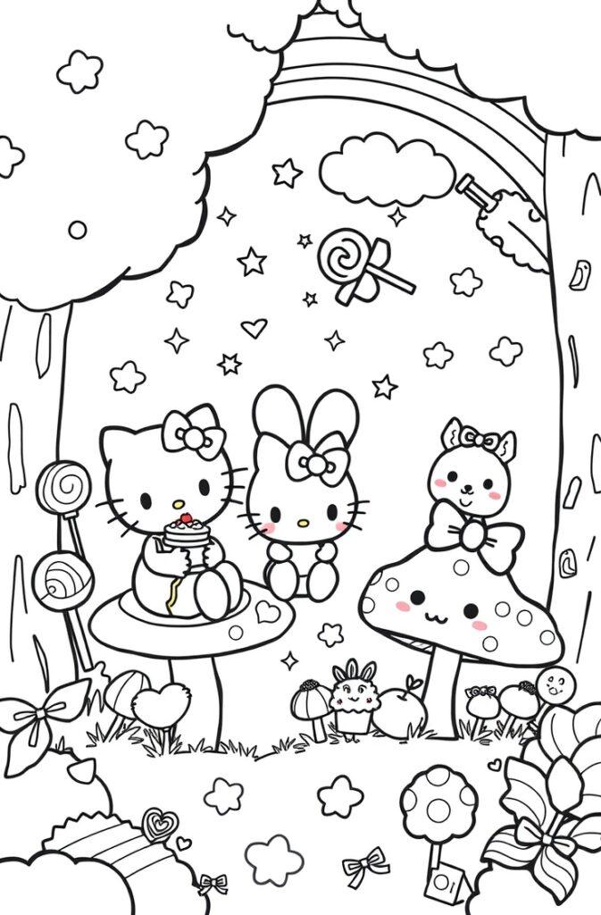 Cinnamoroll flying with big ears – fun Sanrio coloring activity