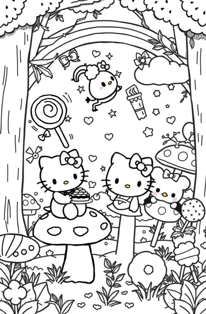 Kuromi from Sanrio striking a mischievous pose with stars