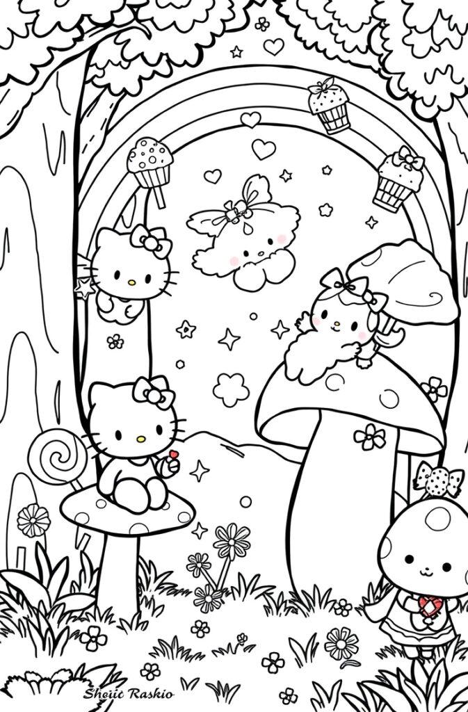 Cinnamoroll flying with big ears – fun Sanrio coloring activity