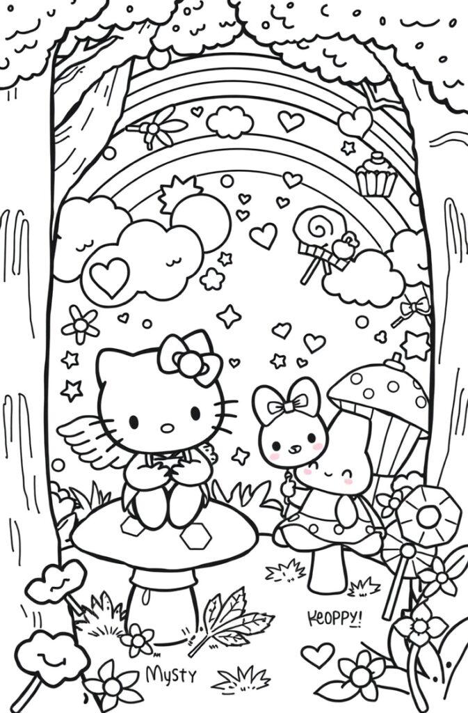 Keroppi from Sanrio sitting by the pond with lily pads