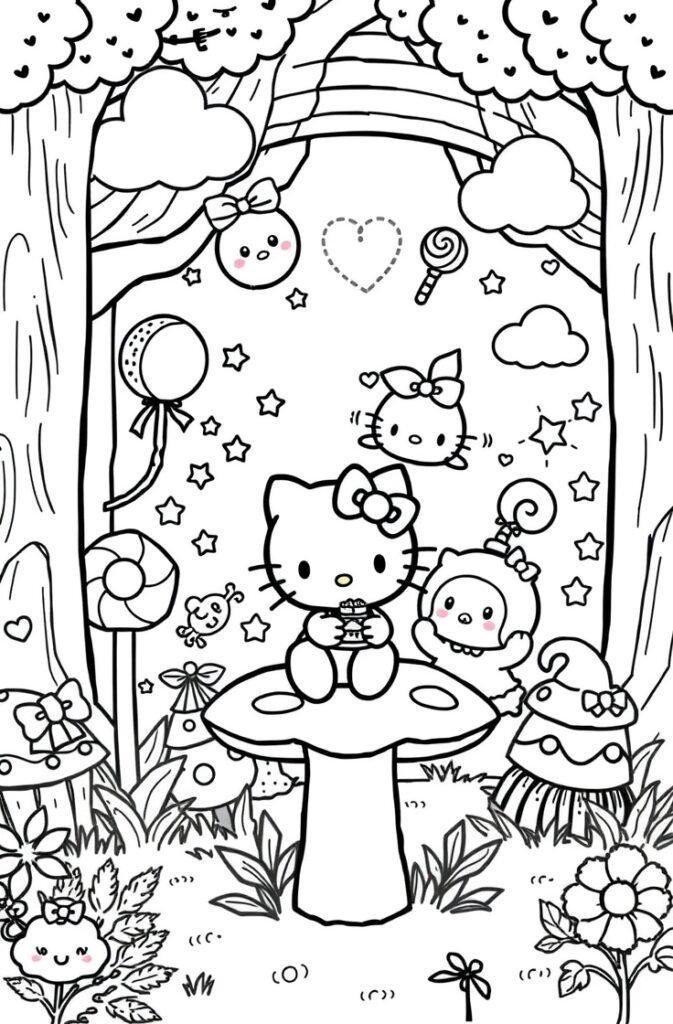 Pompompurin from Sanrio with adorable friends and sweets