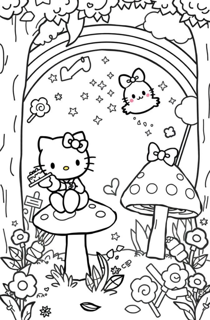Keroppi playing near water – cheerful Sanrio coloring pages
