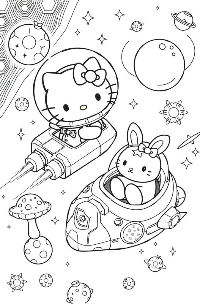 Sanrio character inside decorative frame – coloring activity sheet