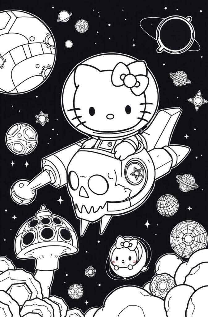 Sanrio bunny character with heart balloon – printable coloring page