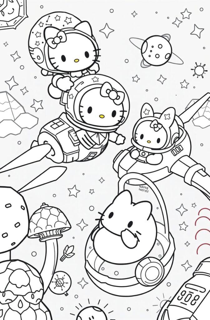 Sanrio character with bow – printable black and white coloring pages