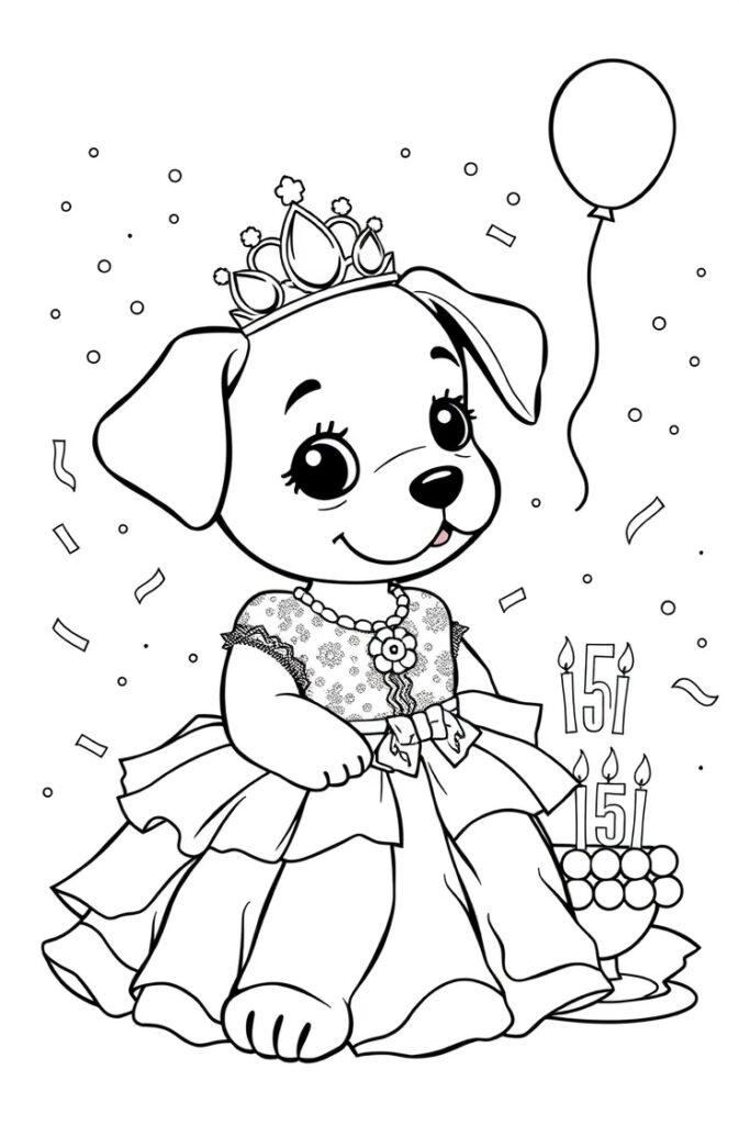 Puppy playing in a flower garden with bees buzzing around.