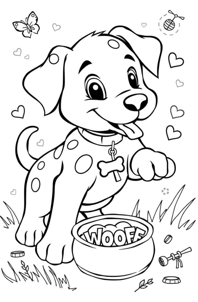 Simple puppy face coloring page for toddlers and preschoolers
